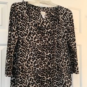 Animal Print Top by Chico's , size 1, multi